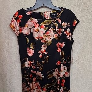 Beige by eci, black and floral print dress